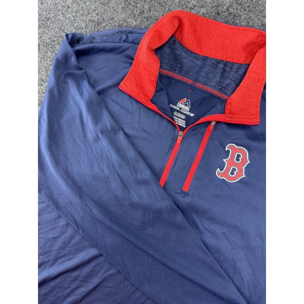 Boston Red Sox Majestic Cool Base Quarter Zip Pullover XL Navy Red MLB